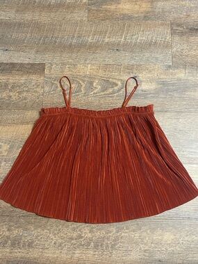 Madewell Rust Pleated Spaghetti Strap Cami